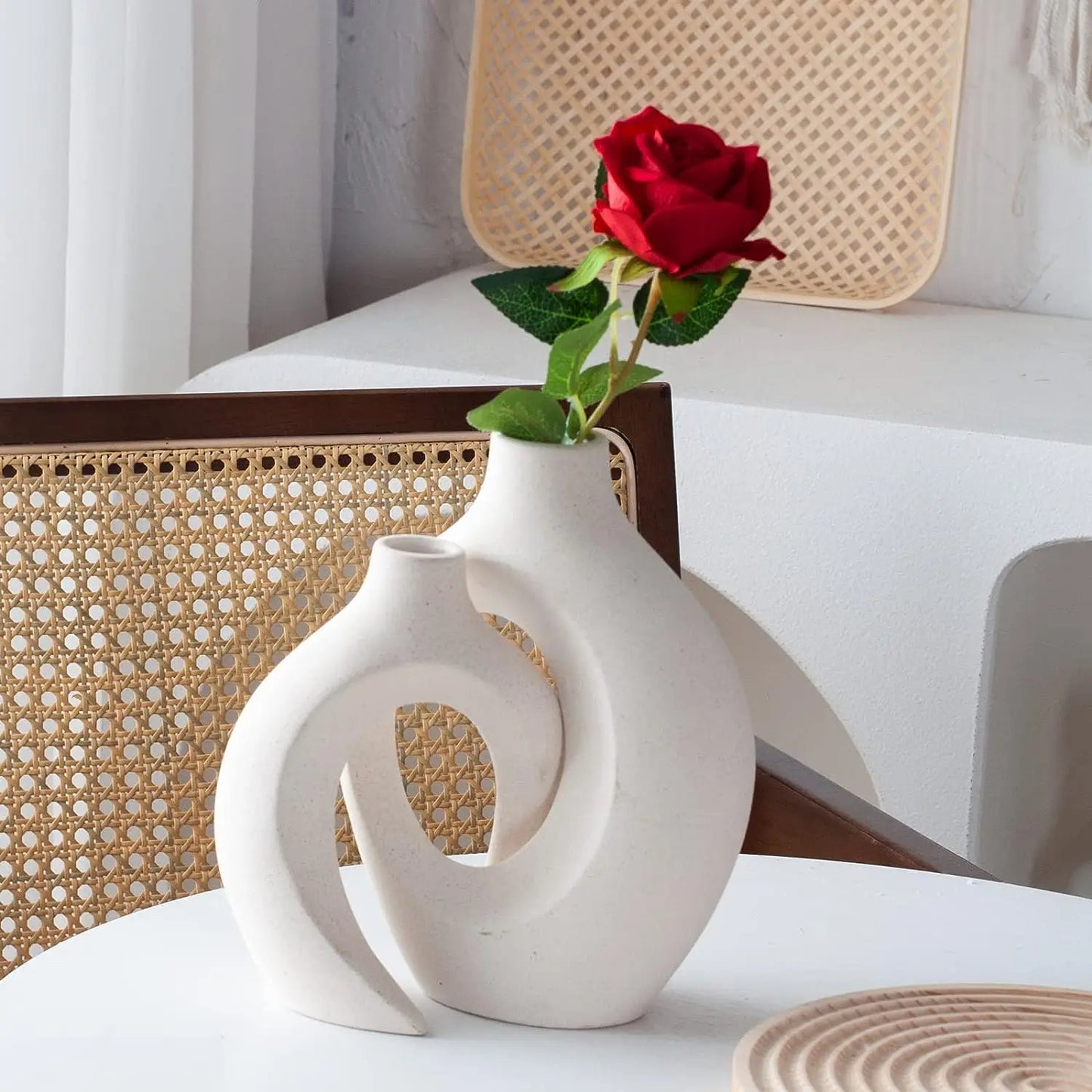 Contemporary Twin Ceramic Vase Set