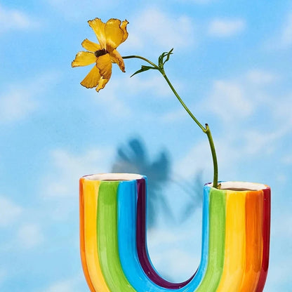 Rainbow Splendor Floral Vase