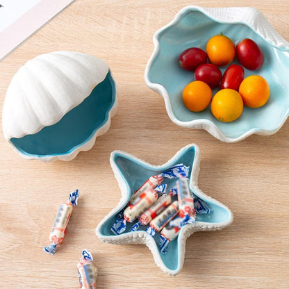 Coastal Charm Ceramic Shell Tray