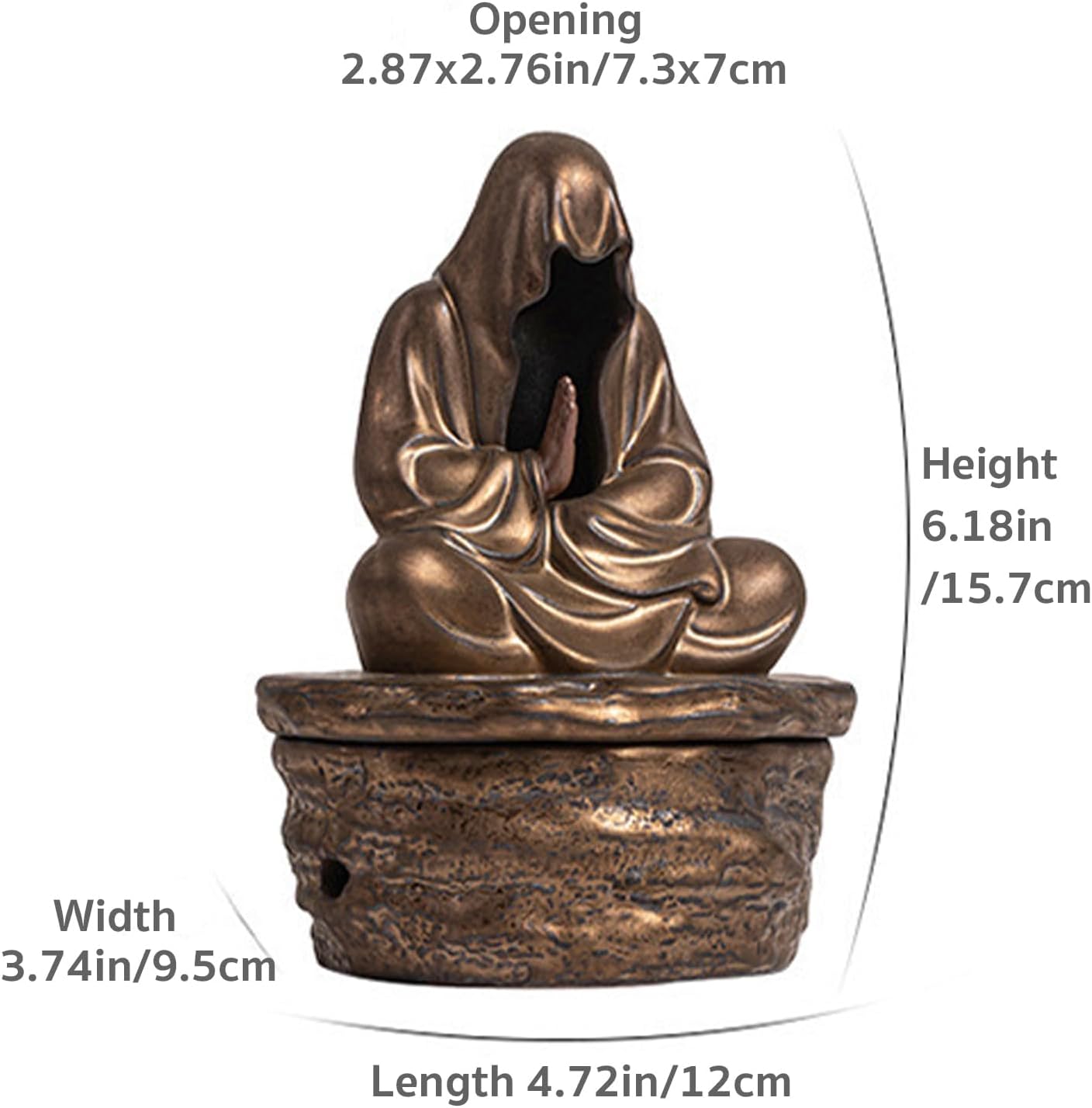 Contemplating Monk Incense Burner