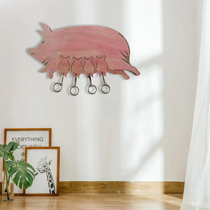 Wooden Pig Nursery Key Rack