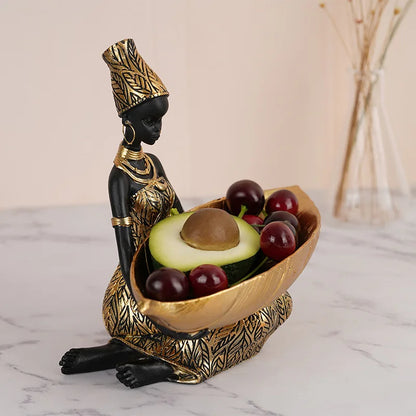 Elegant African Queen Resin Tray