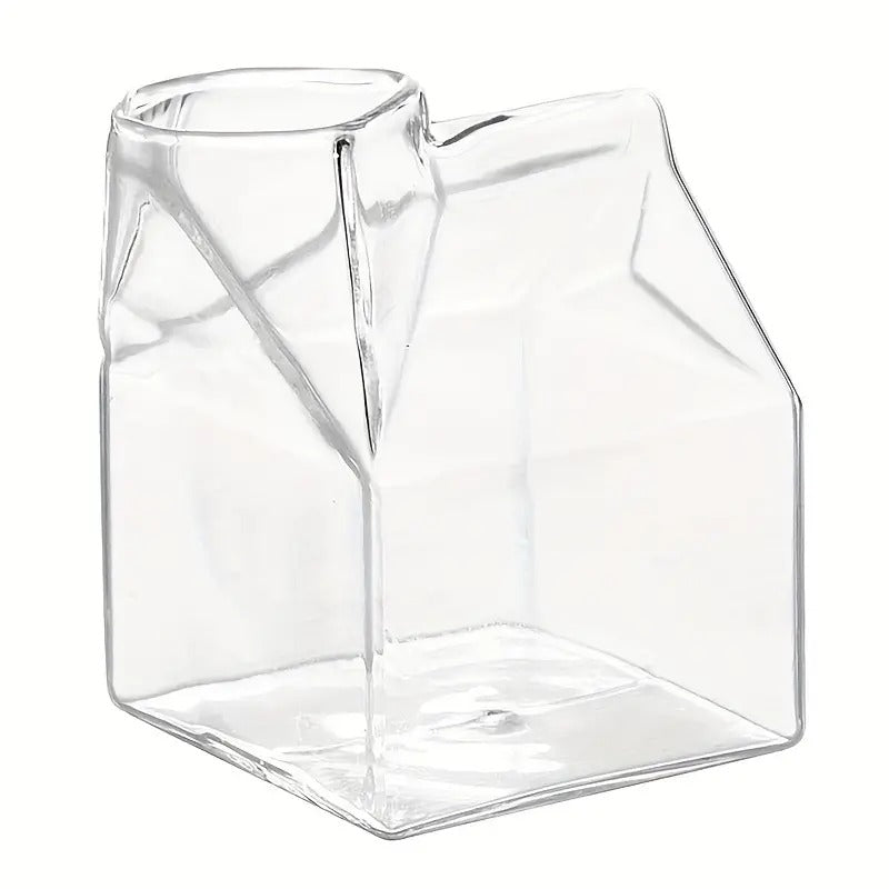 Transparent Milk Carton Glass