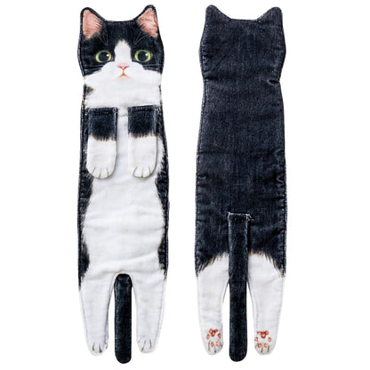 PurSoft Cat-Themed Microfiber Hand Towel Set