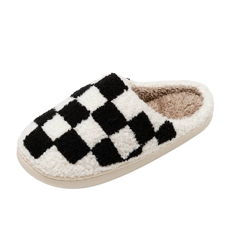 Manor Check Shearling Slippers