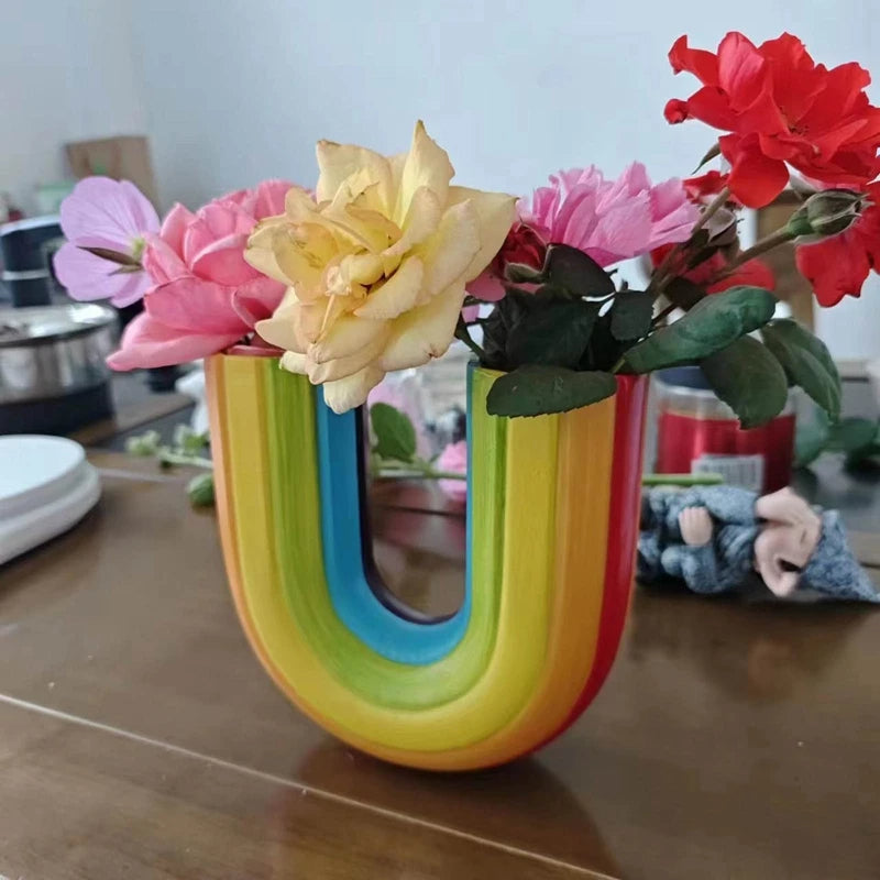 Rainbow Splendor Floral Vase