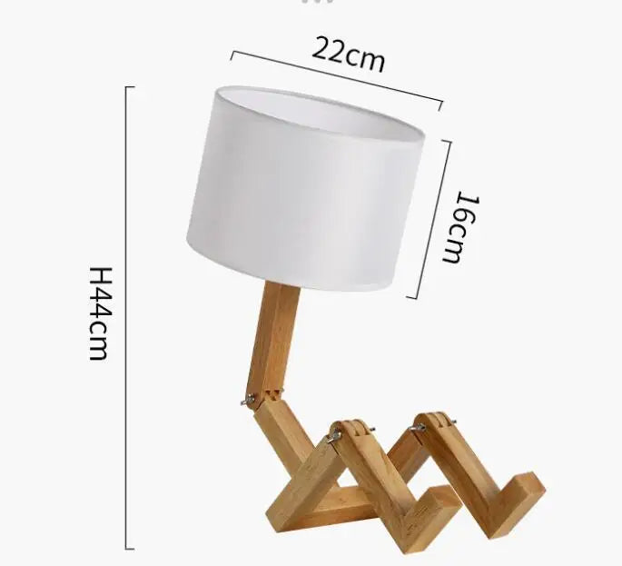 Human Expressions Adjustable Wooden Table Lamp