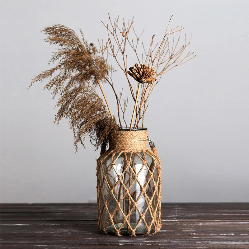 Rustic Hemp Rope Jar