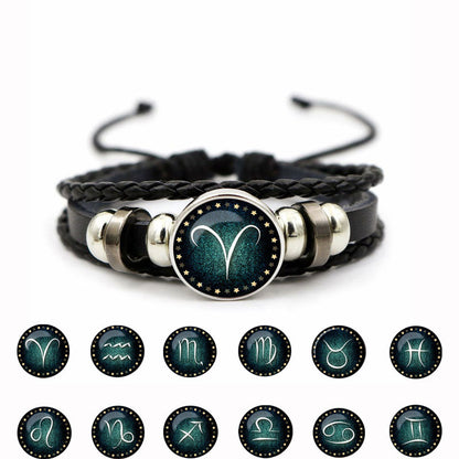 Stellar Zodiac Braided Charm Bracelet