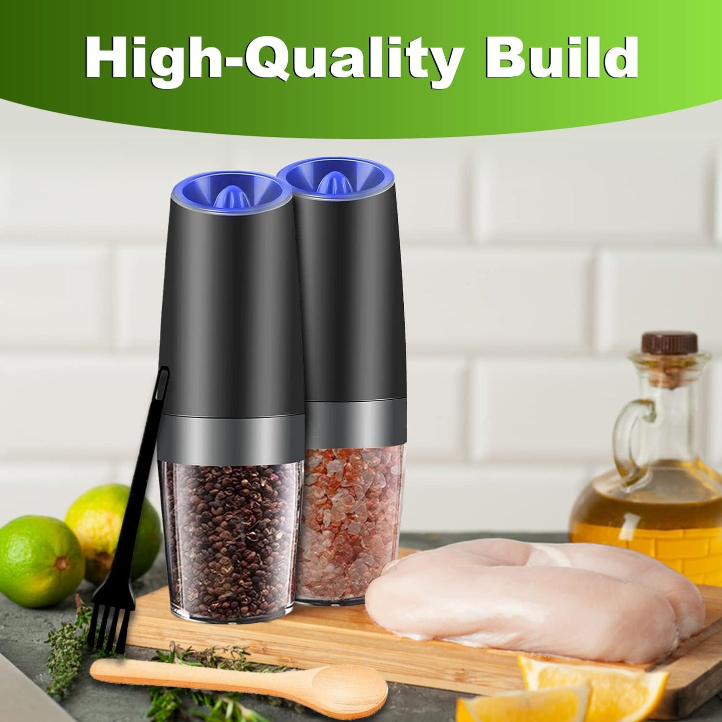 Enlite Auto Gravity Salt & Pepper Grinder Set