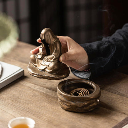 Contemplating Monk Incense Burner