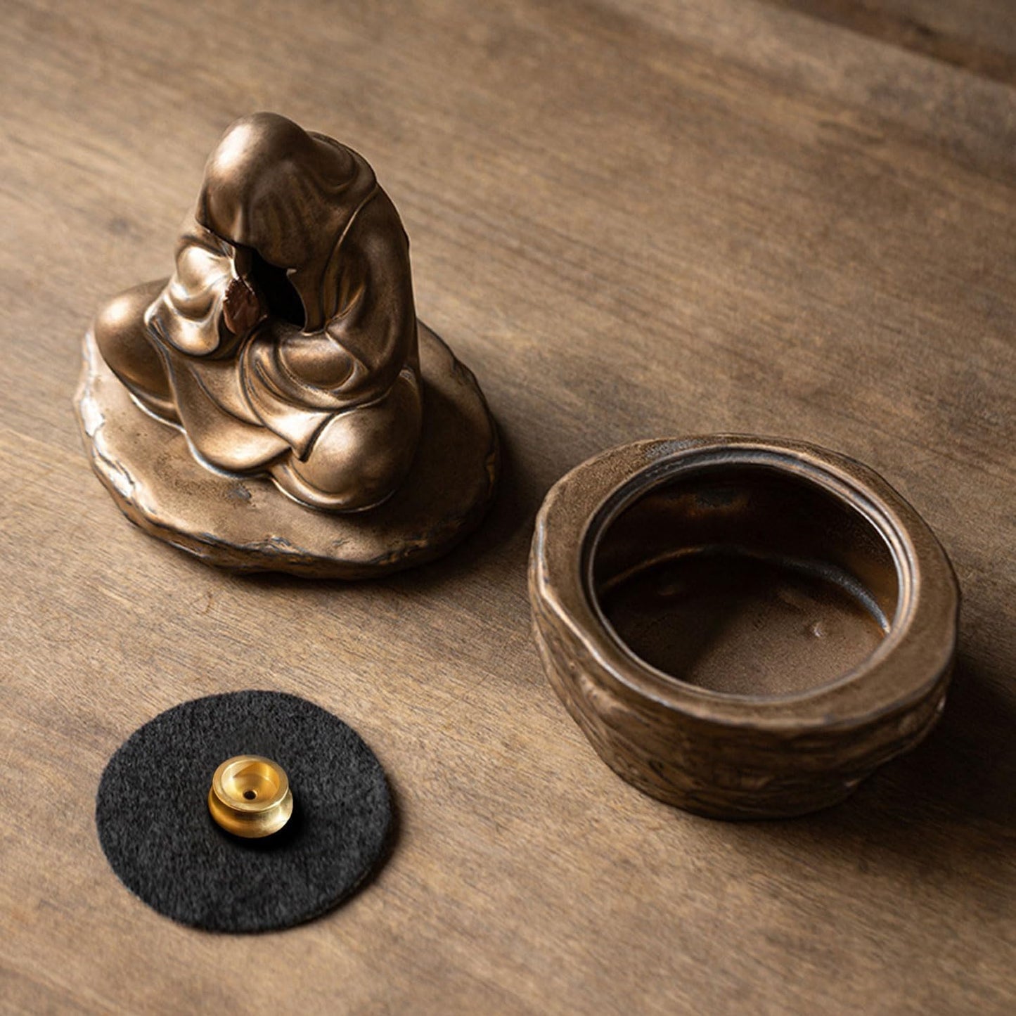 Contemplating Monk Incense Burner