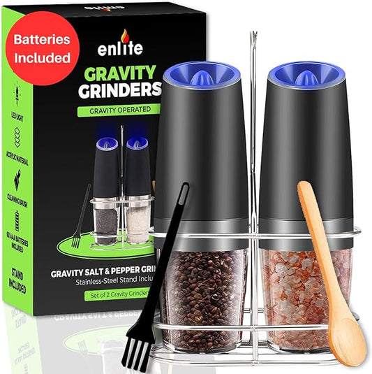 Enlite Auto Gravity Salt & Pepper Grinder Set