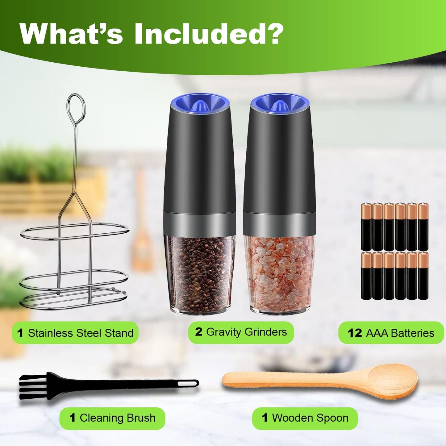 Enlite Auto Gravity Salt & Pepper Grinder Set