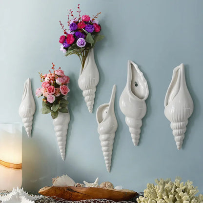 Coastal Charm Seashell Wall Vase