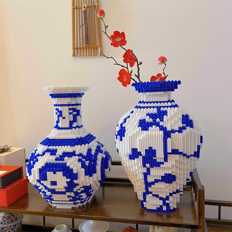 Mosaic Blue Building Block Vase