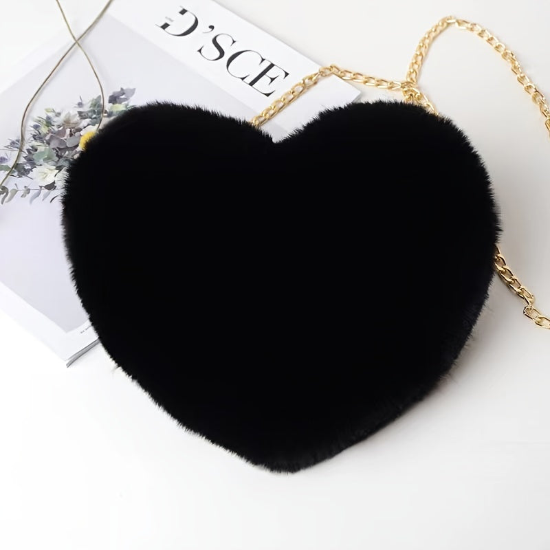 LoveFluff Heart-Shaped Plush Purse