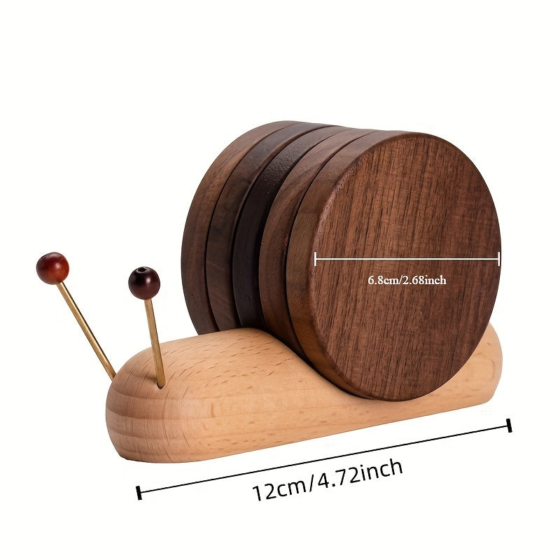 Artisan Snail Wooden Coaster Set