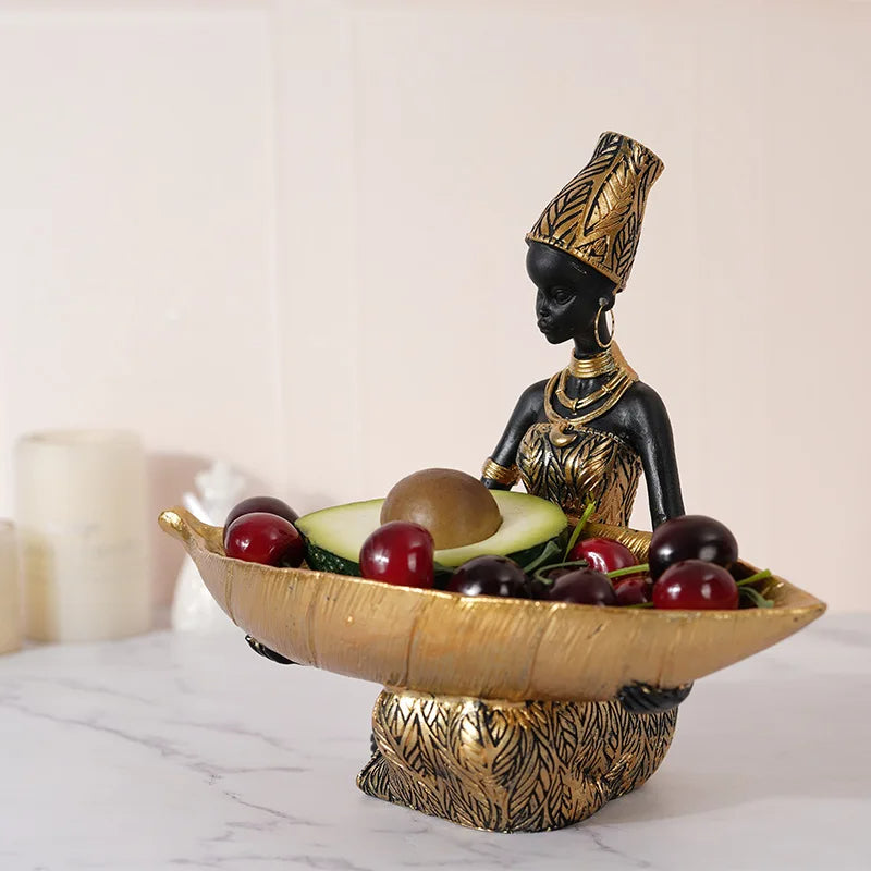 Elegant African Queen Resin Tray