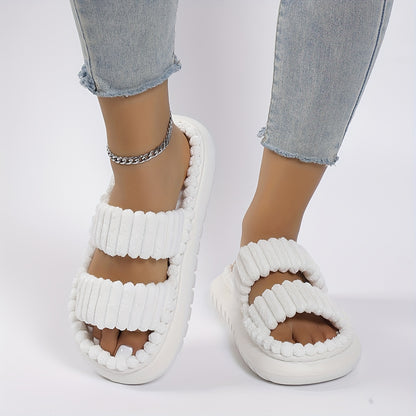 Heavenly Hues Plush Double Strap Slides