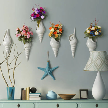 Coastal Charm Seashell Wall Vase