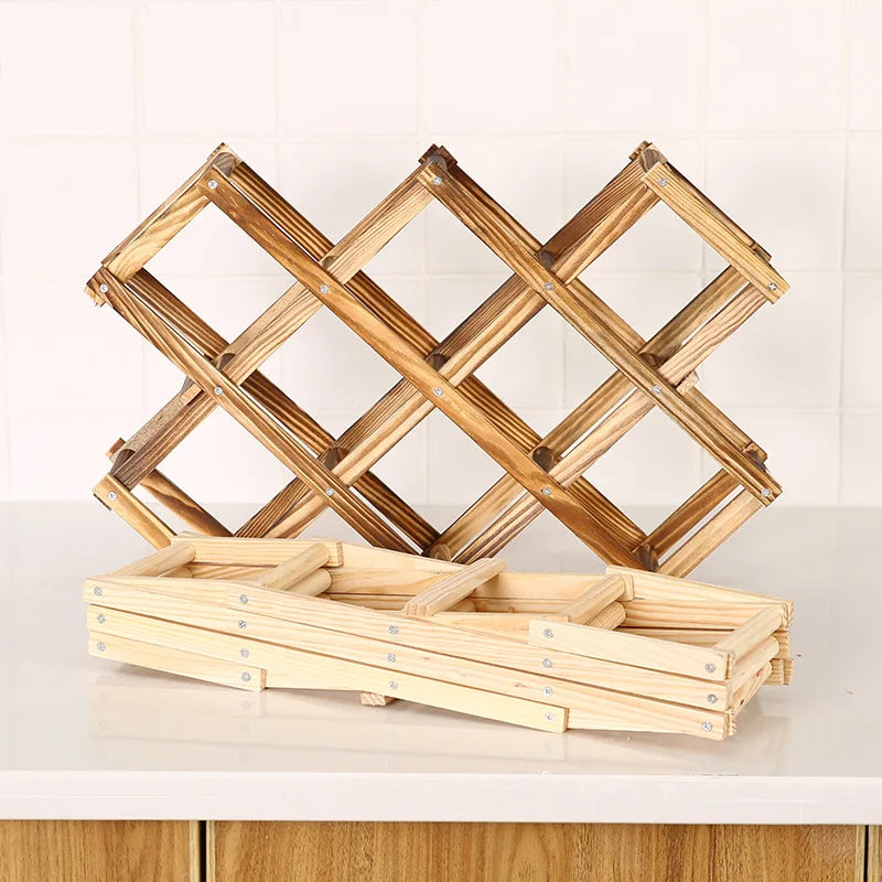 Collapsible Wooden Wine Display Rack