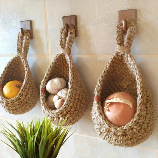 Rustic Jute Storage Baskets