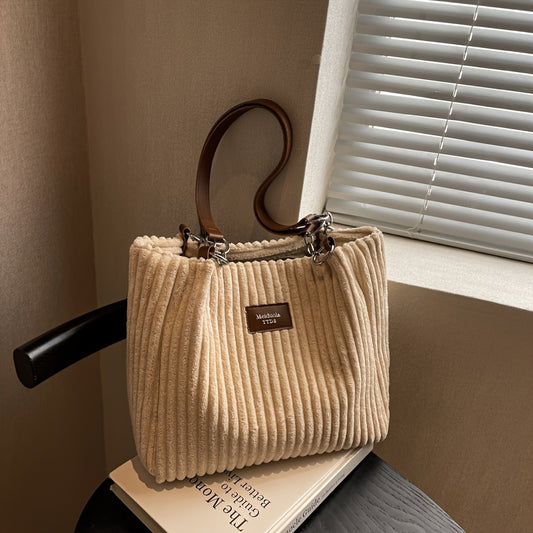 Corduroy Casual Tote Bag