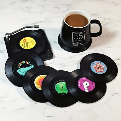 GrooveMaster Vinyl Record Coaster Set