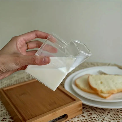 Transparent Milk Carton Glass