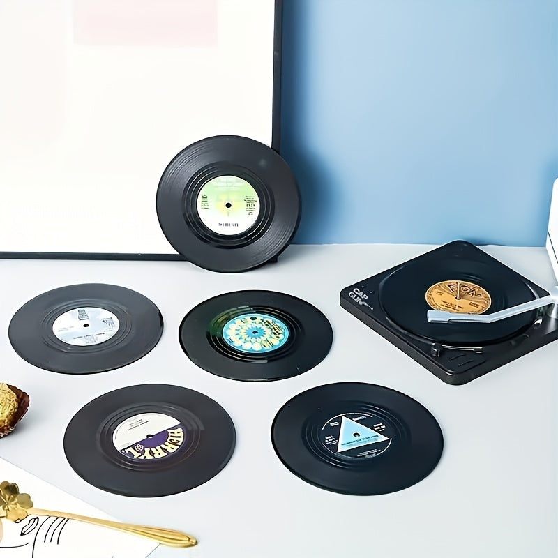 GrooveMaster Vinyl Record Coaster Set