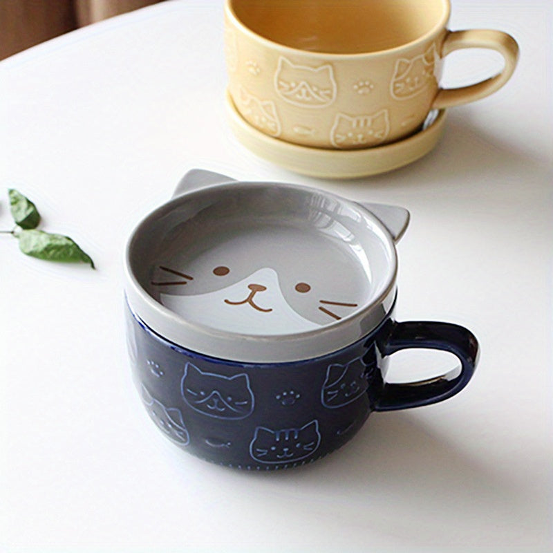 Meow Mug with Matching Dish Lid