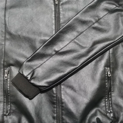 Street Style Leather Bomber Jacket