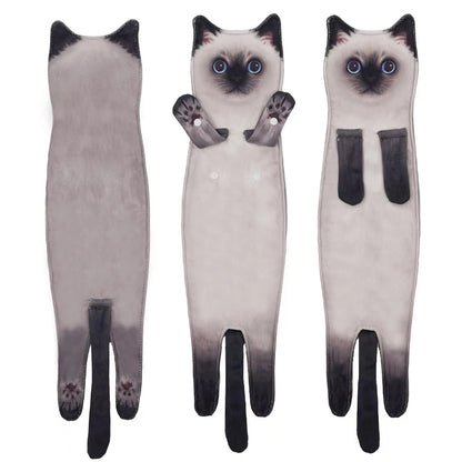 PurSoft Cat-Themed Microfiber Hand Towel Set