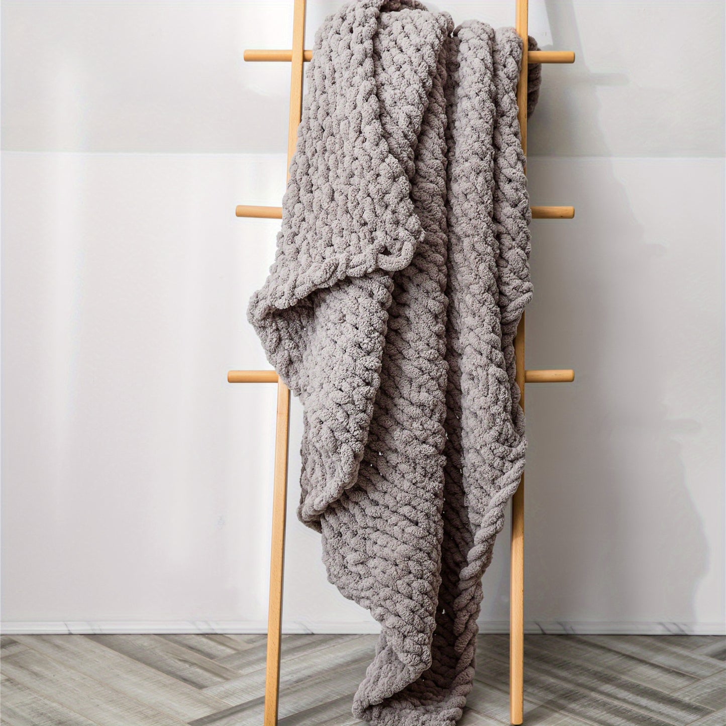 Chenille Thick-Knit Wool Throw Blanket