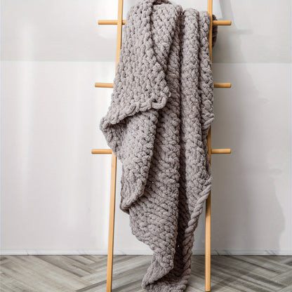 Chenille Thick-Knit Wool Throw Blanket