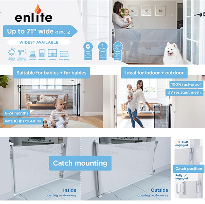 Enlite FlexiGaurd Retractable Baby Safety Gate