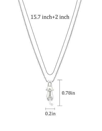 Mischievous Feline Pendant & Chain