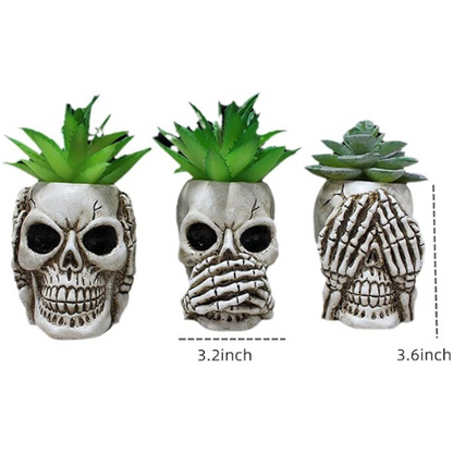 See No Evil Trio Skull Planters