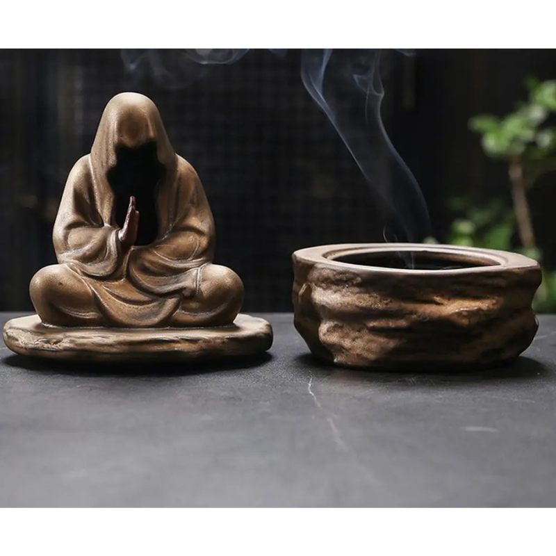 Contemplating Monk Incense Burner