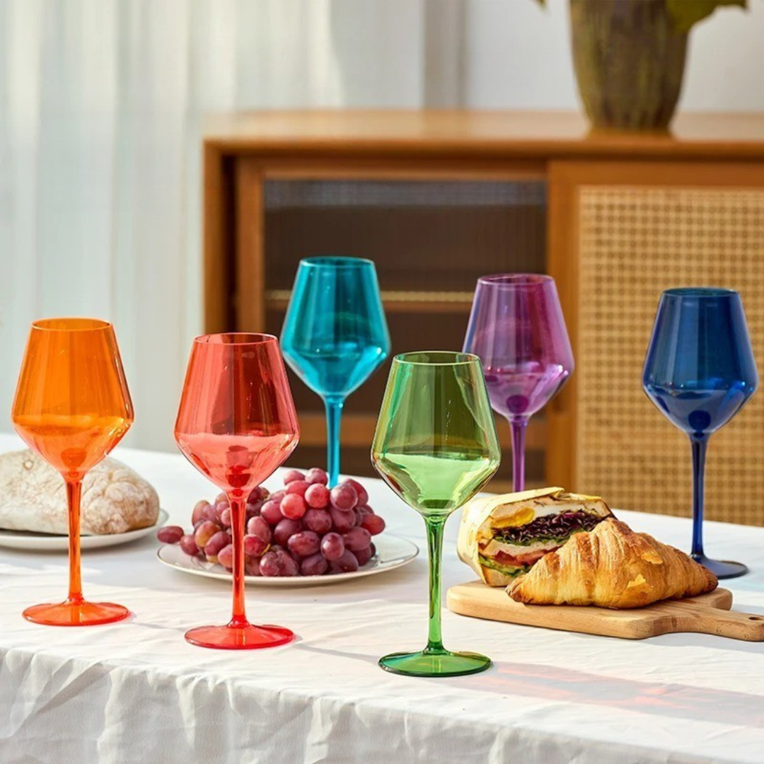 LumiColor Shatterproof Wine Glass Set