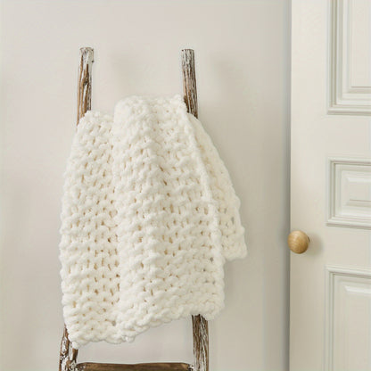 Chenille Thick-Knit Wool Throw Blanket