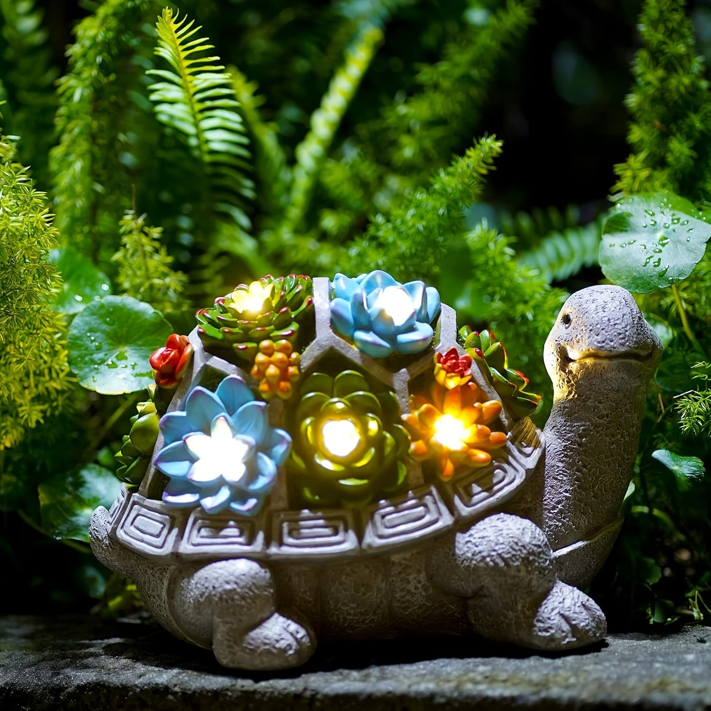 Serene Shell Solar Garden Sculpture