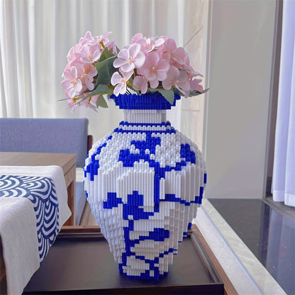 Mosaic Blue Building Block Vase