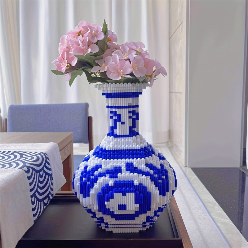 Mosaic Blue Building Block Vase