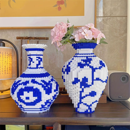 Mosaic Blue Building Block Vase