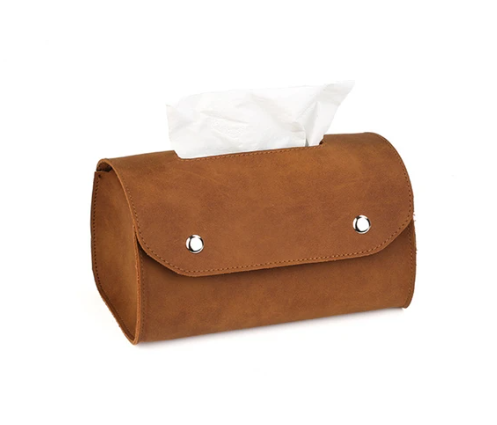 Retro Leather Tissue Box