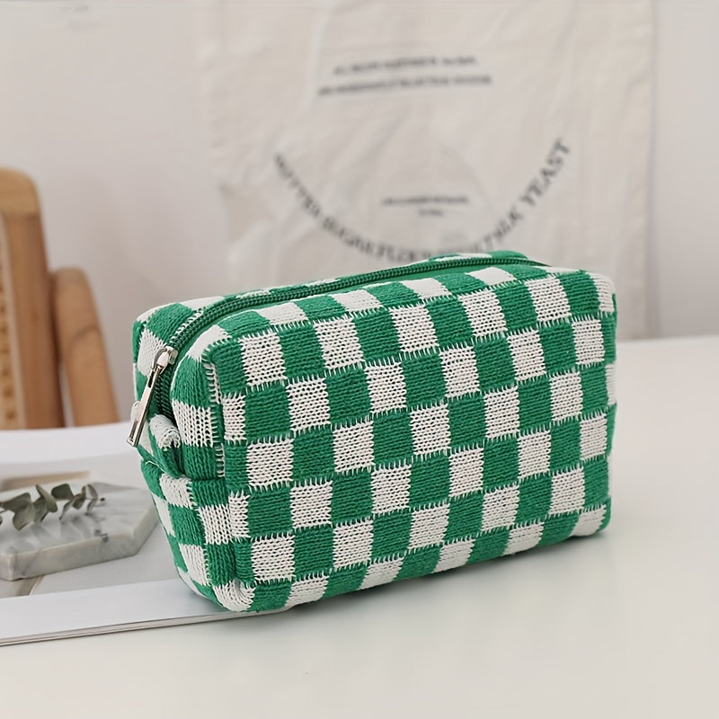 Modern Checkered Vanity Bag