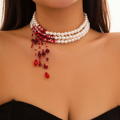 Vampire Blood Pearl Necklace