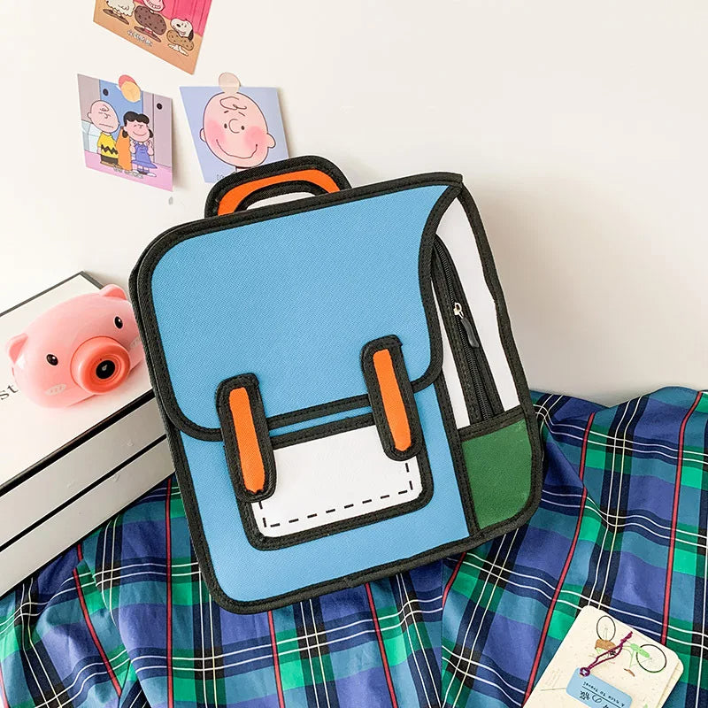 3D Cartoon Canvas Backpack